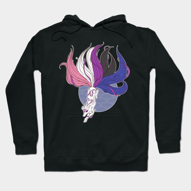 Genderfluid Pride Kitsune Hoodie by Psitta